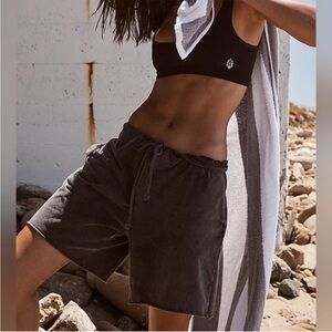 NWOT Free People Movement Hot Shot Shorts Black Drawstring Shorts with Pockets
